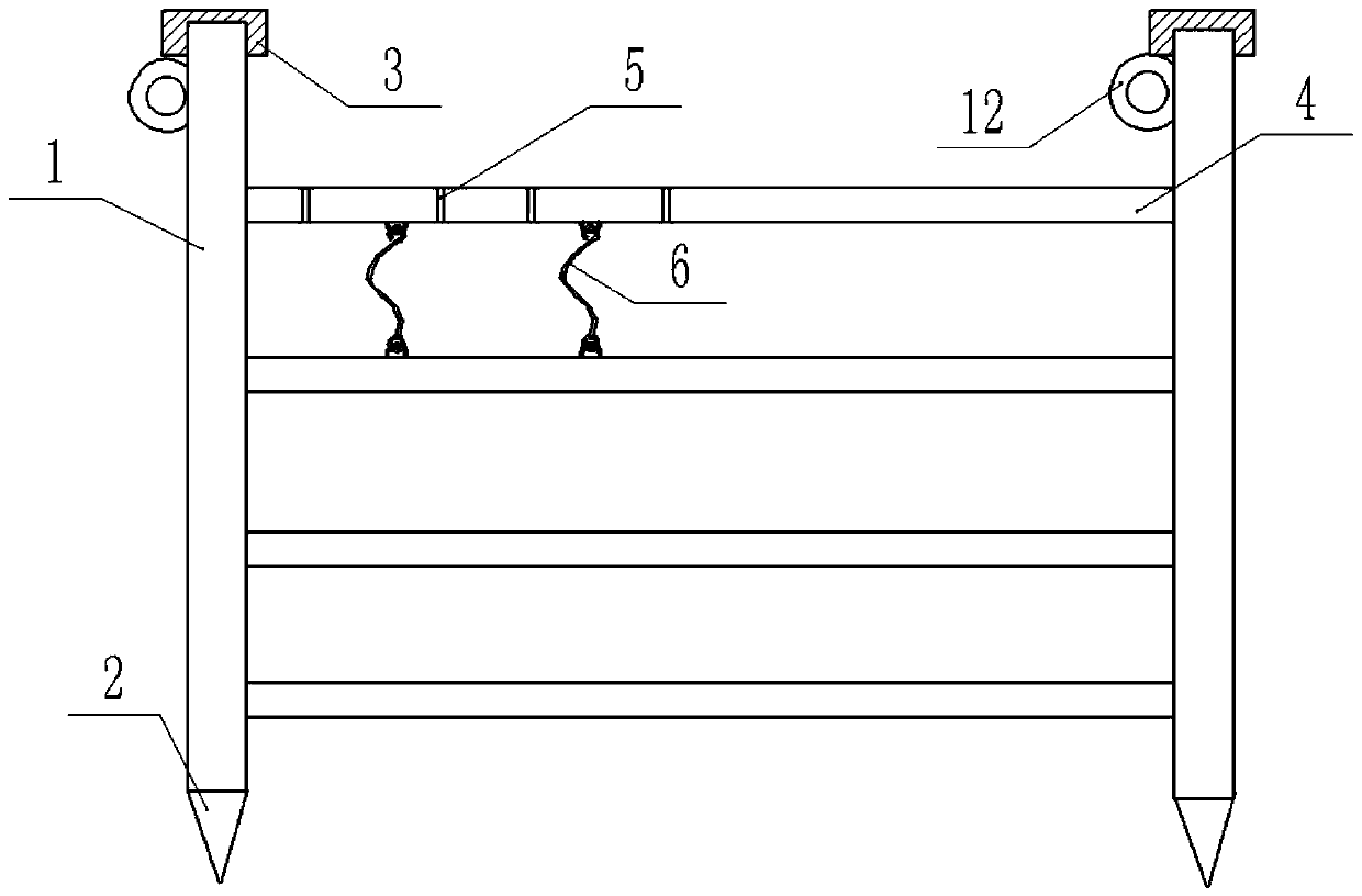 Retaining device for prevention and control of water soil erosion