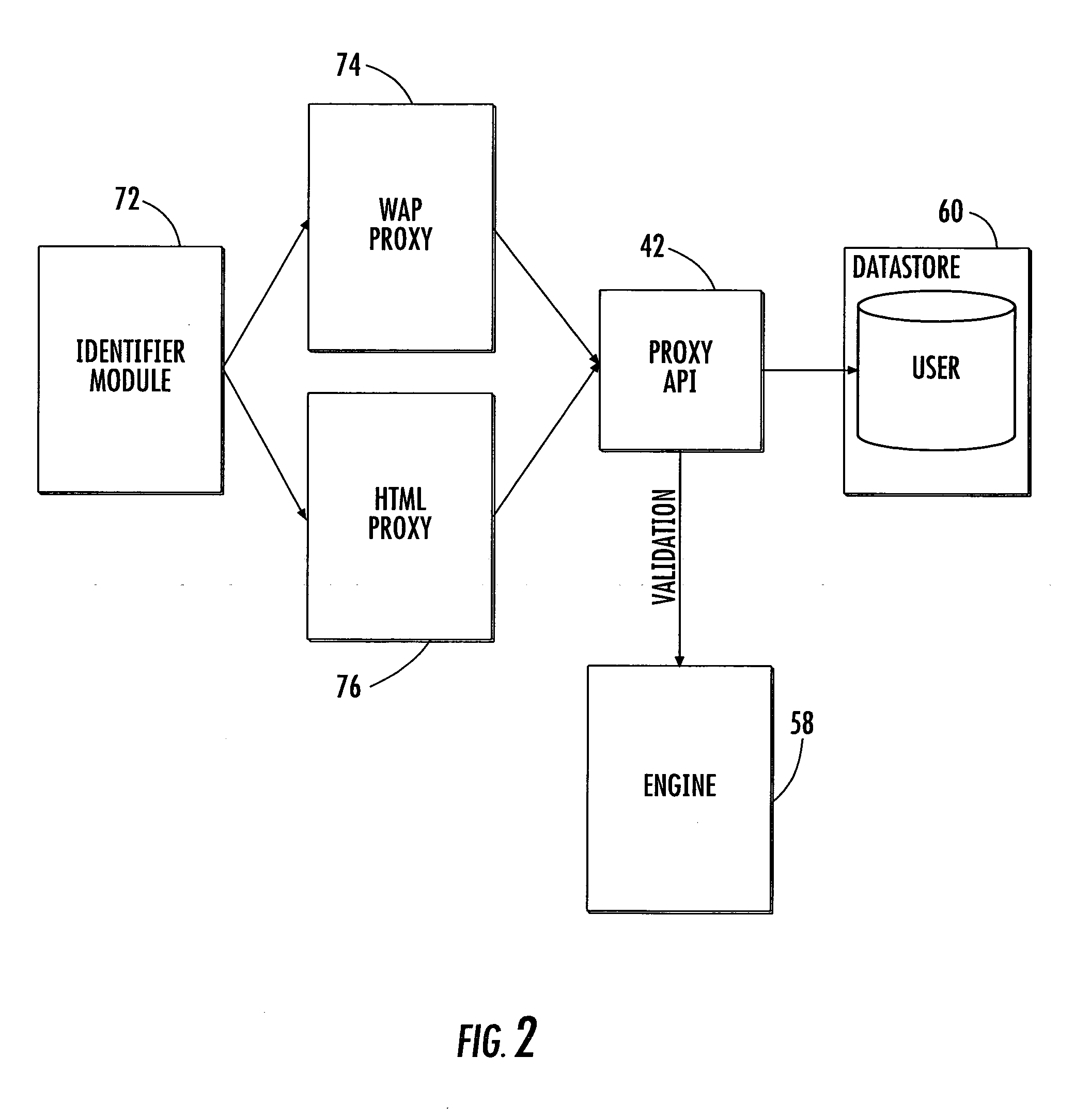 Email server with proxy caching of message identifiers and related methods