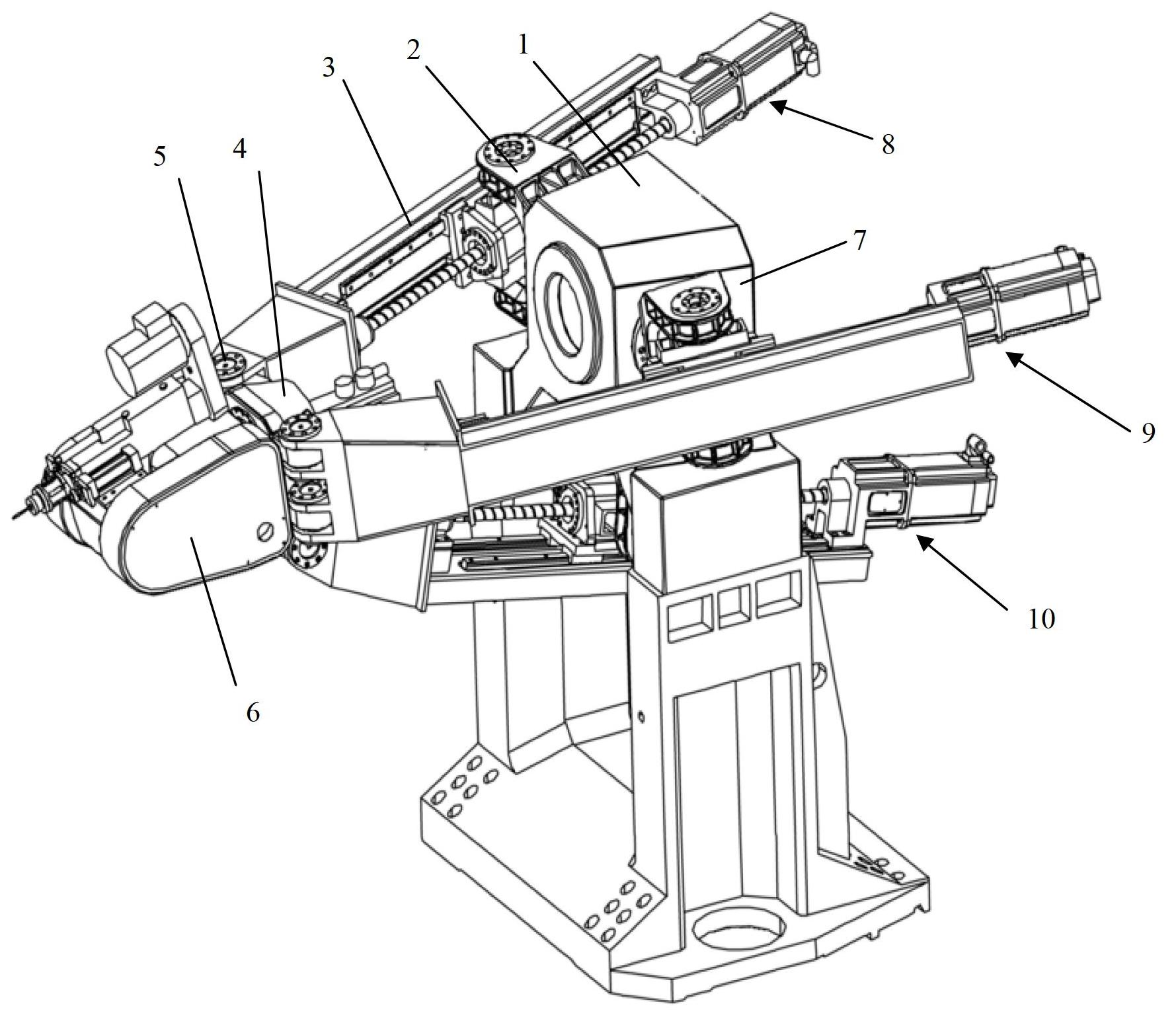 Five-freedom-degree hybrid robot