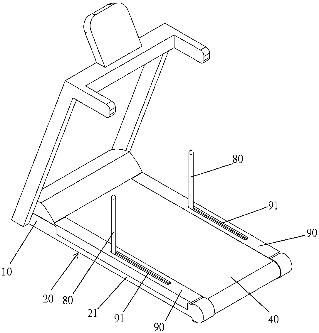 Treadmill with skiing simulation function