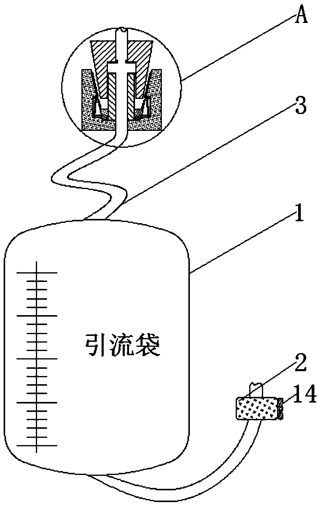 Drainage bag with tight interface linking and high practicability