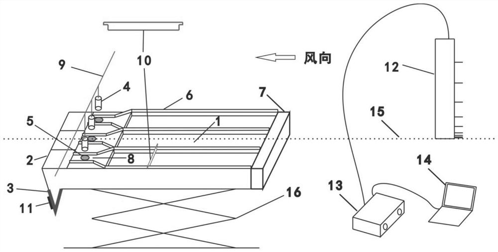 Wind erosion particle starting wind speed testing device, testing system and testing method for wind tunnel