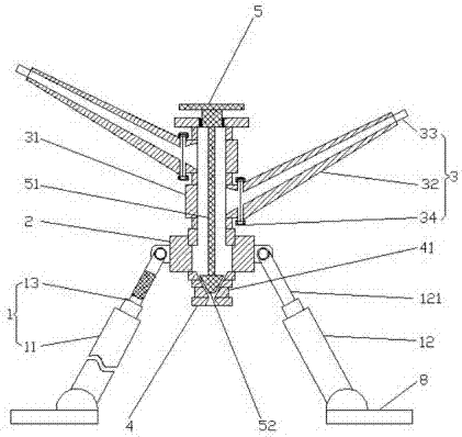 Agricultural irrigation device with height conveniently adjusted