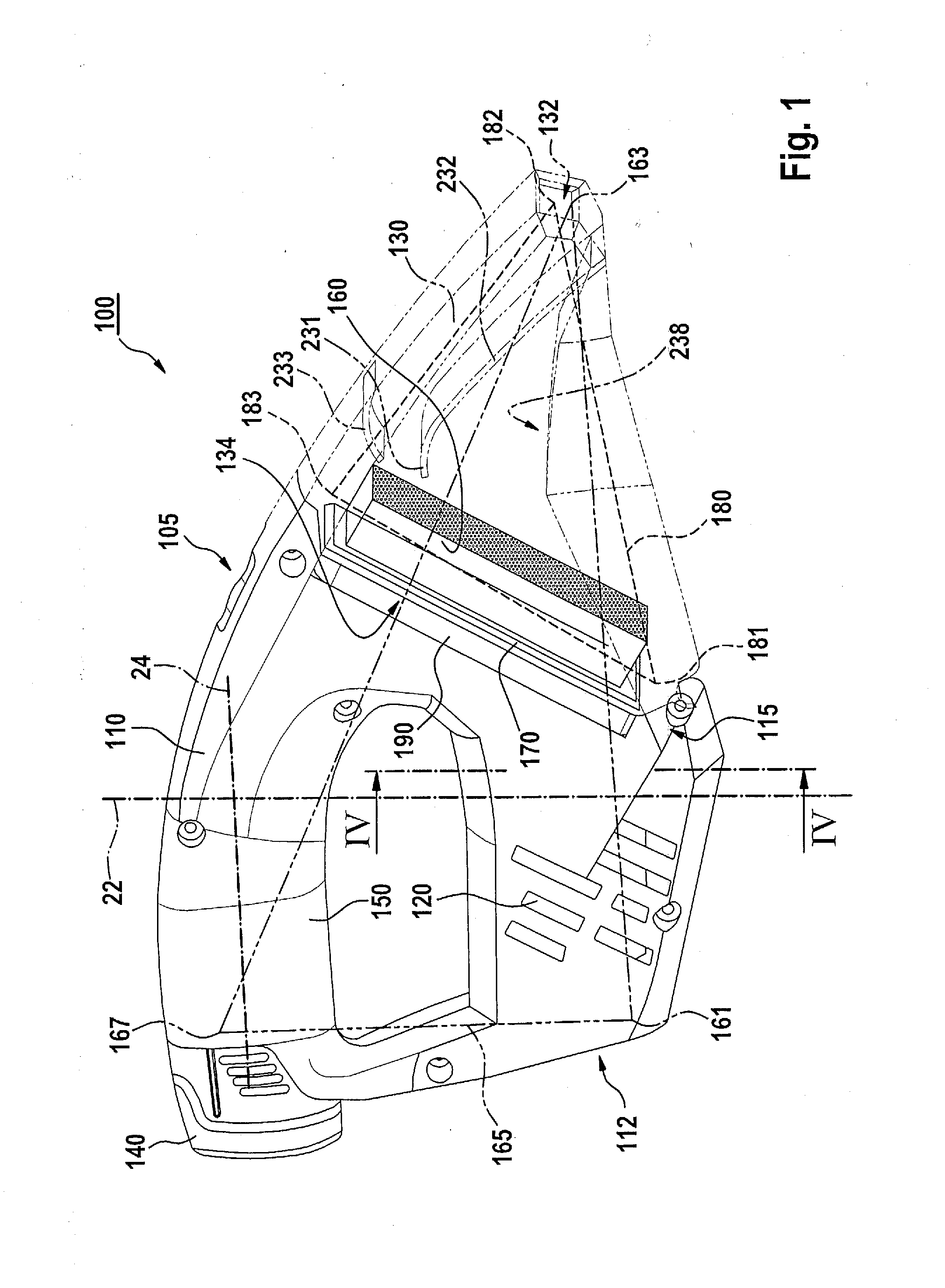 Battery-powered handheld vacuum device