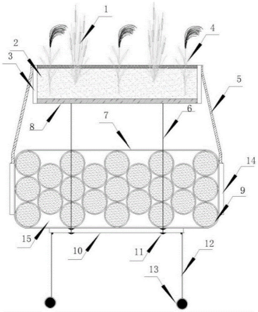 Multistage filtering biological floating island