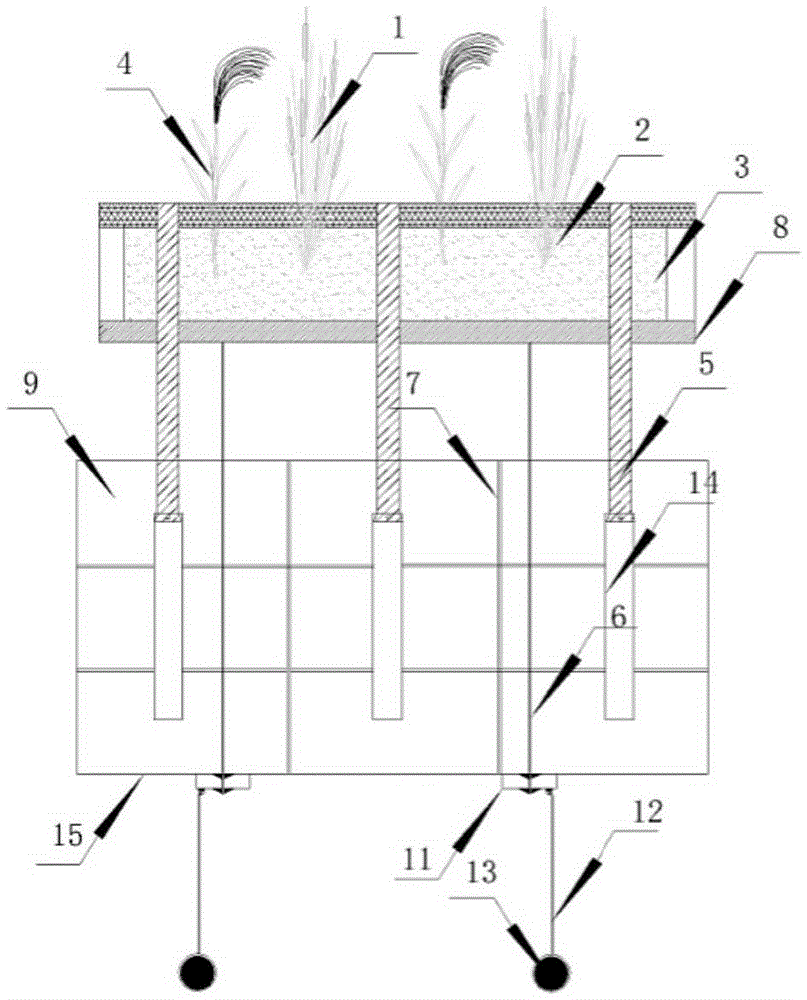 Multistage filtering biological floating island