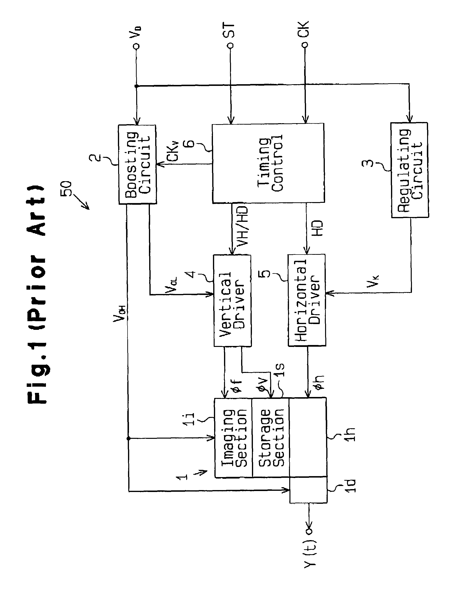 Imaging device with boosting circuit