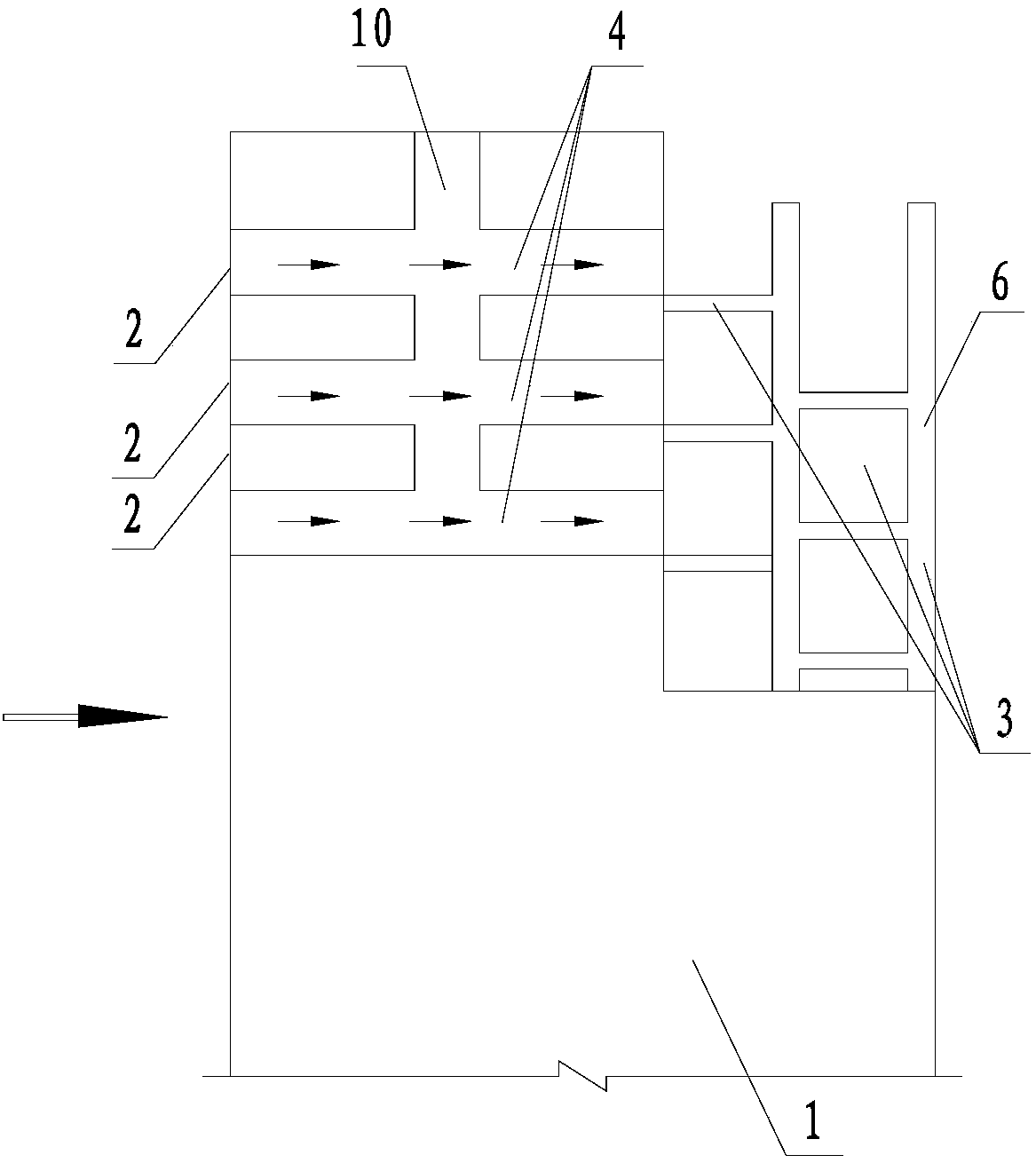 Composite fishway structure for narrow river valley terrain dam