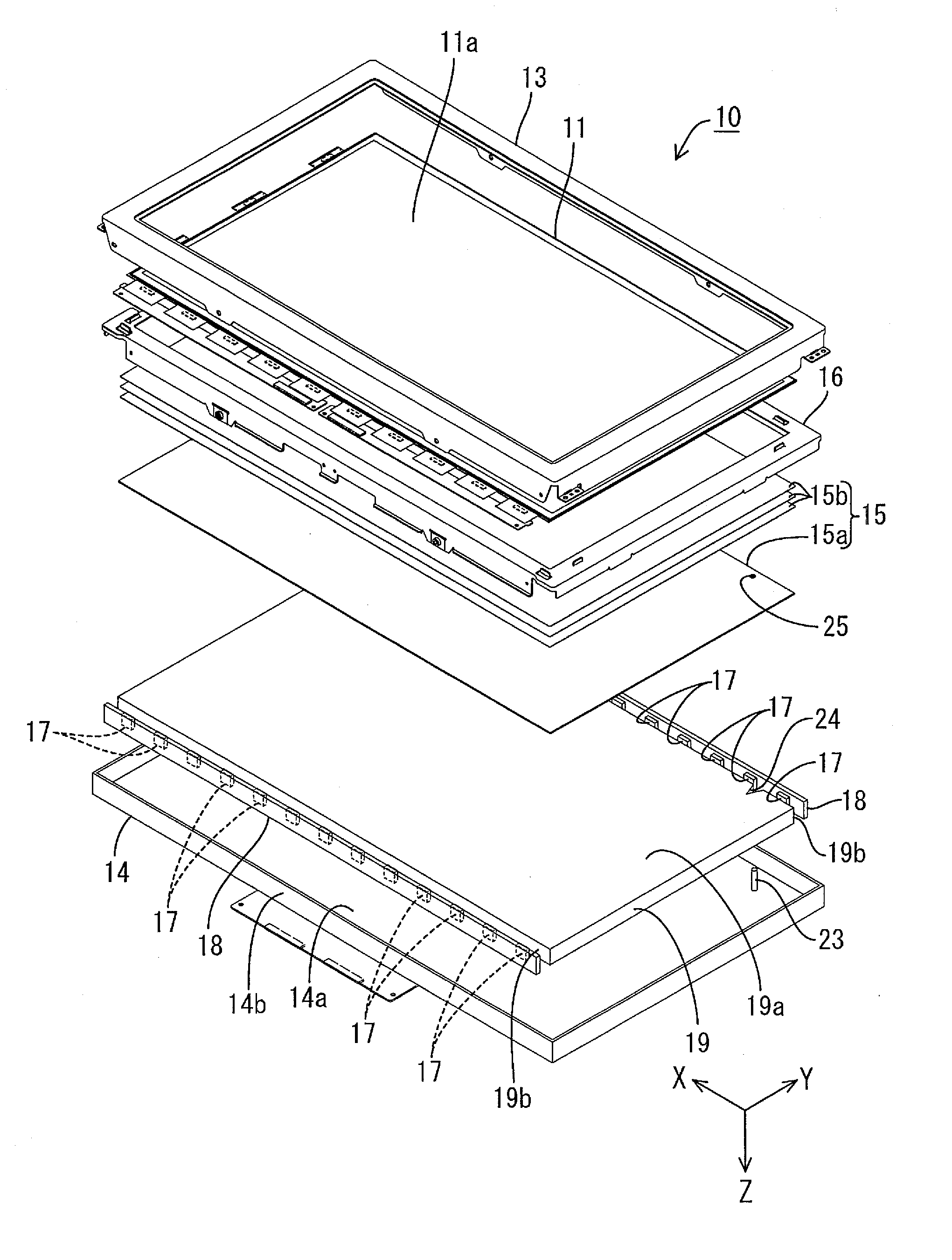 Lighting device, display device and television receiver