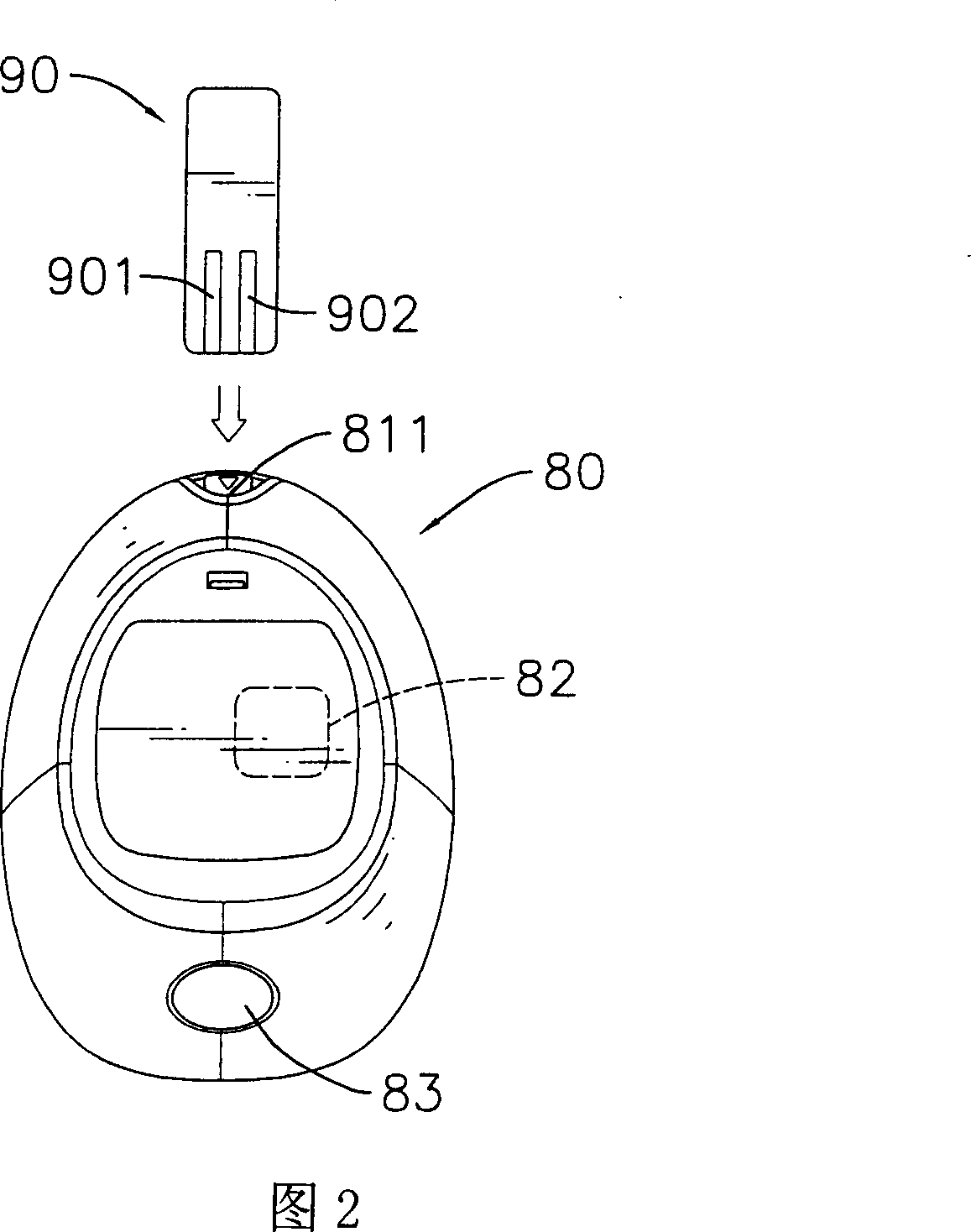 Test strip for blood substances measuring apparatus