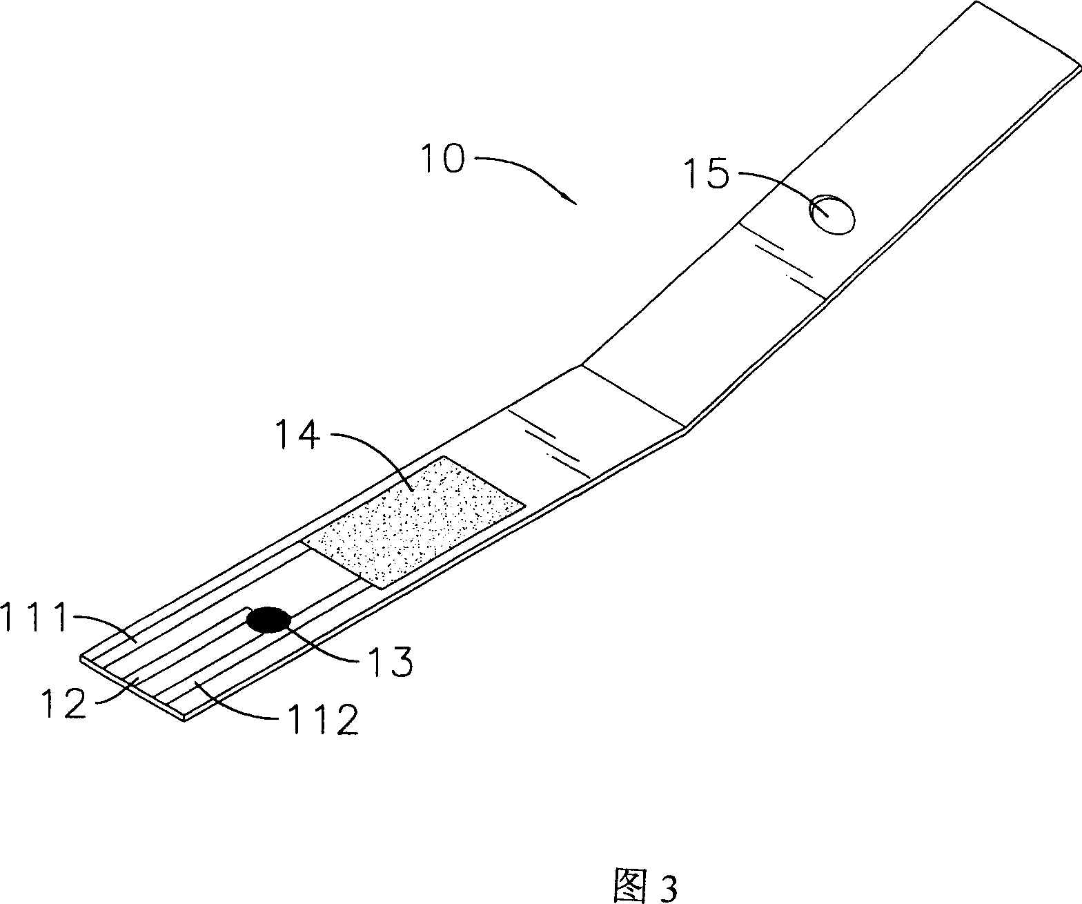 Test strip for blood substances measuring apparatus