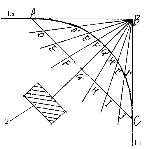 Method for determining tracks of arcs in road construction