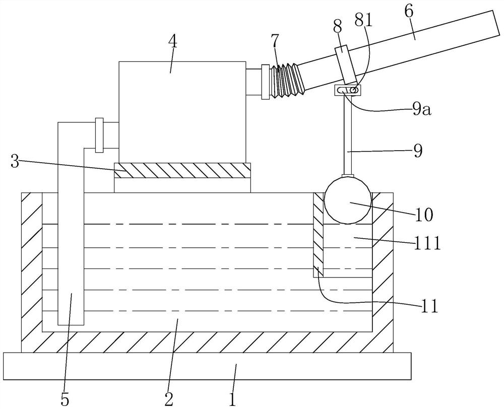 A self-adaptive angle adjustment water spray device