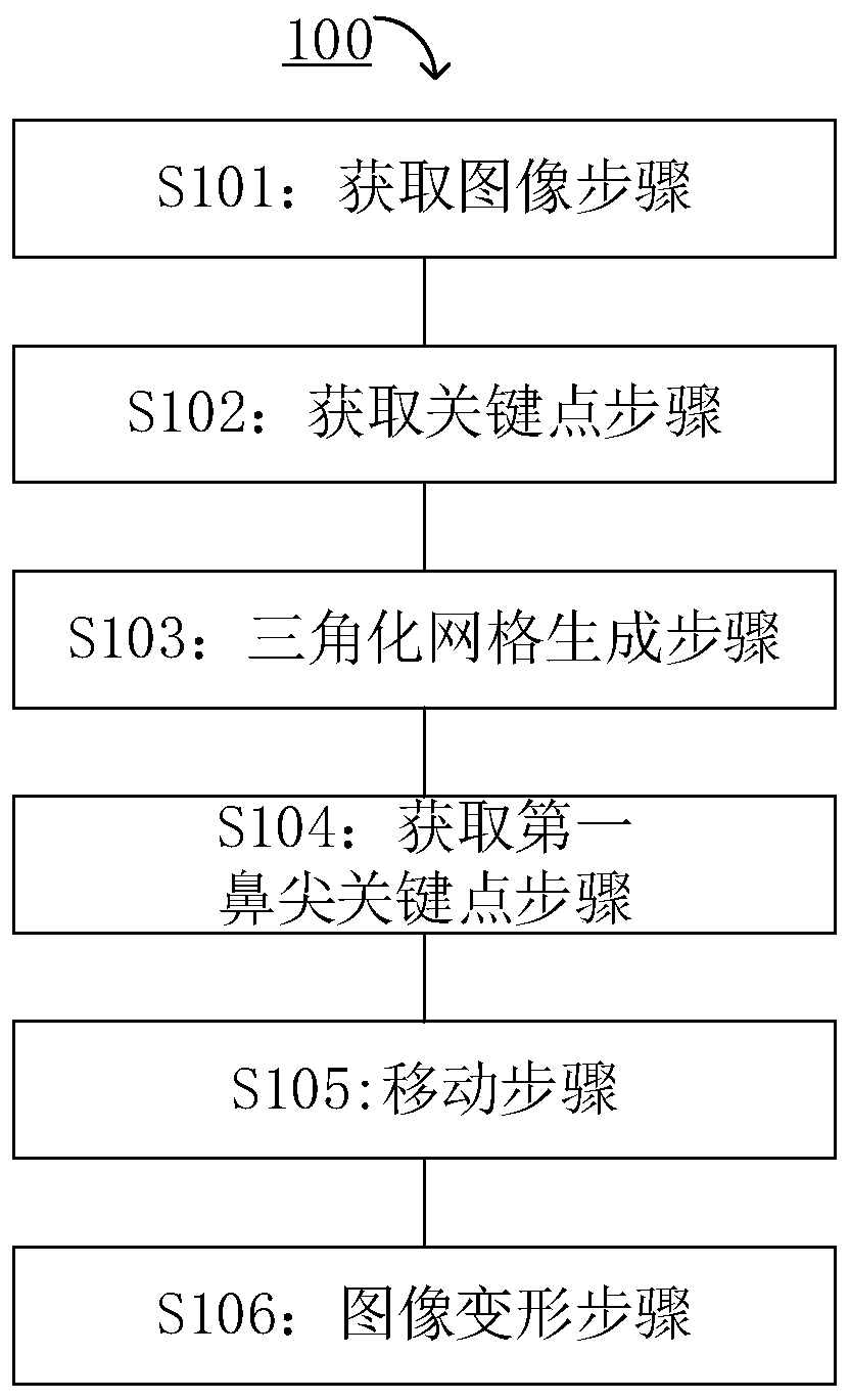 Face image nose shaping method and device