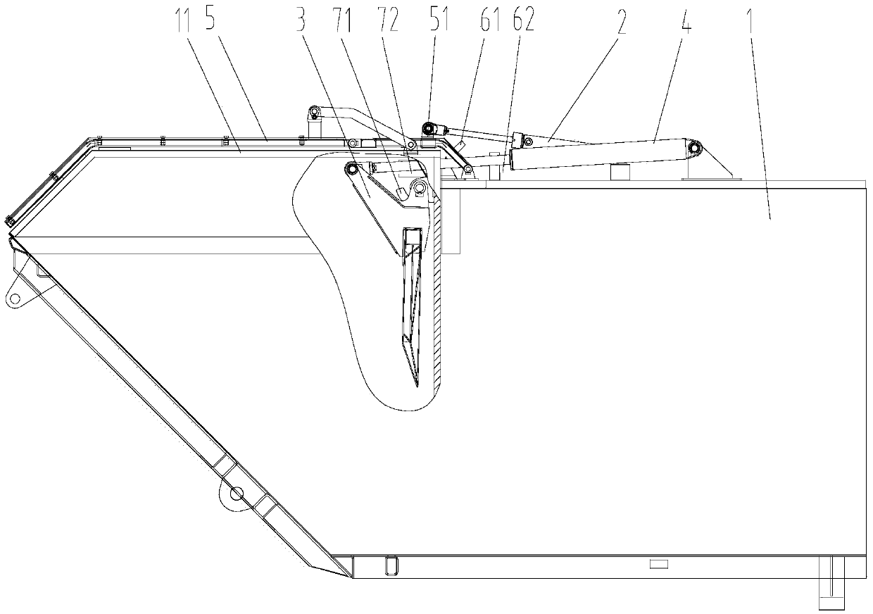 Hydraulic lifter garbage truck cover plate turnover control system