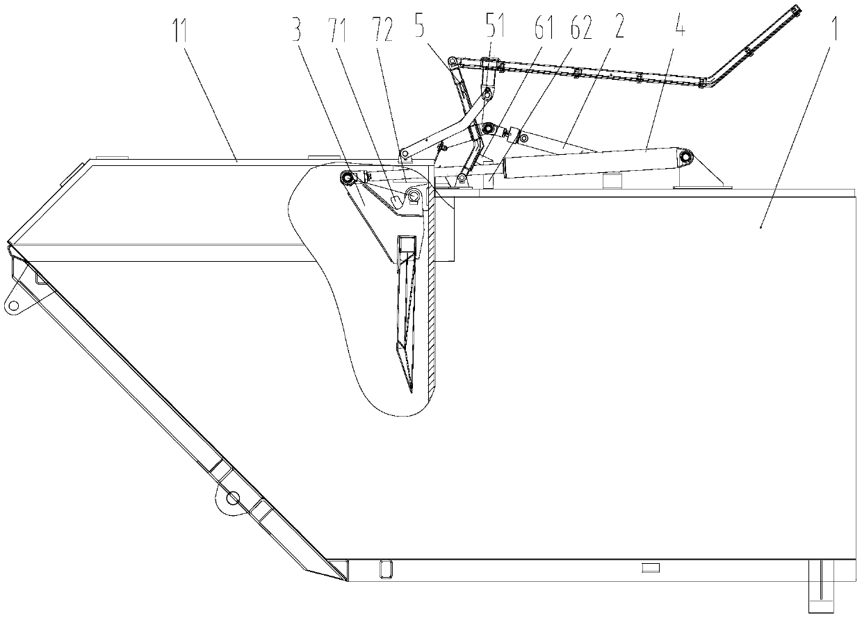 Hydraulic lifter garbage truck cover plate turnover control system