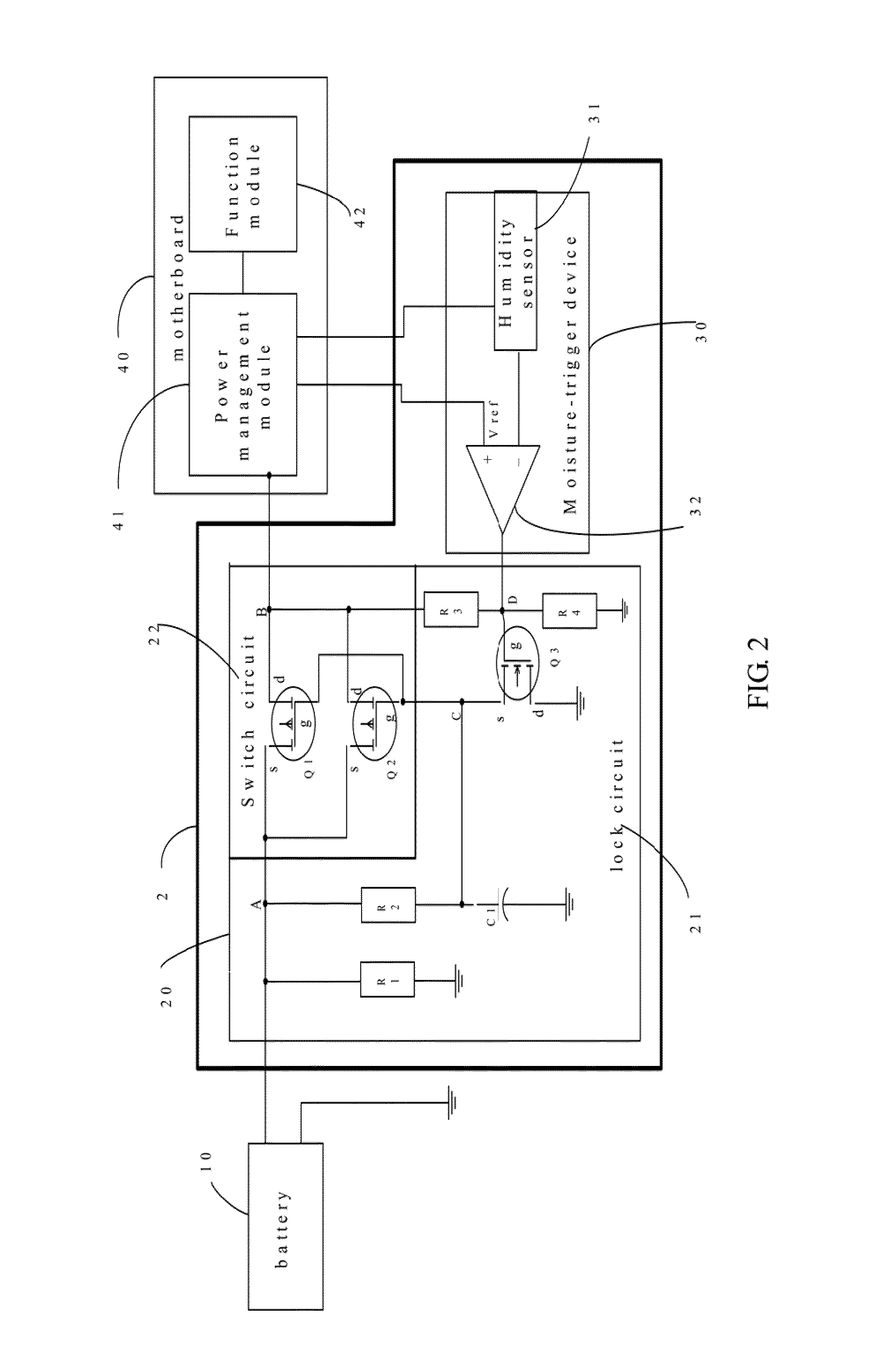 Humidity detection and power cut-off device