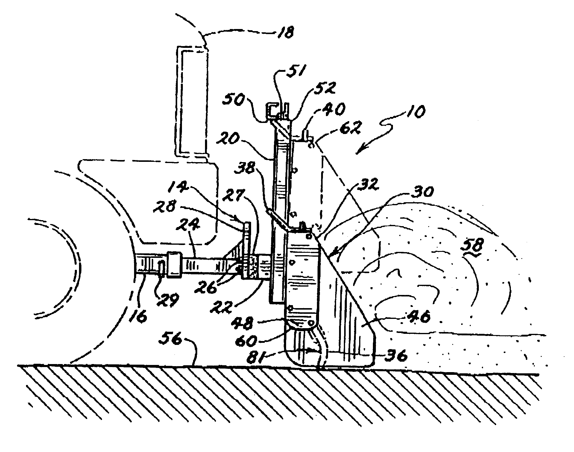 Snow plow having attachable biasing member