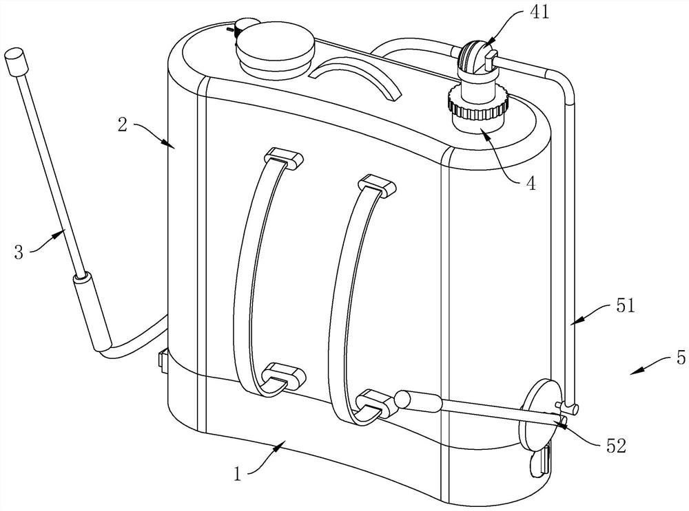 A knapsack sprayer