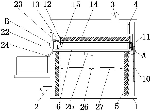 Cooling liquid circulation scrap removing device for machining