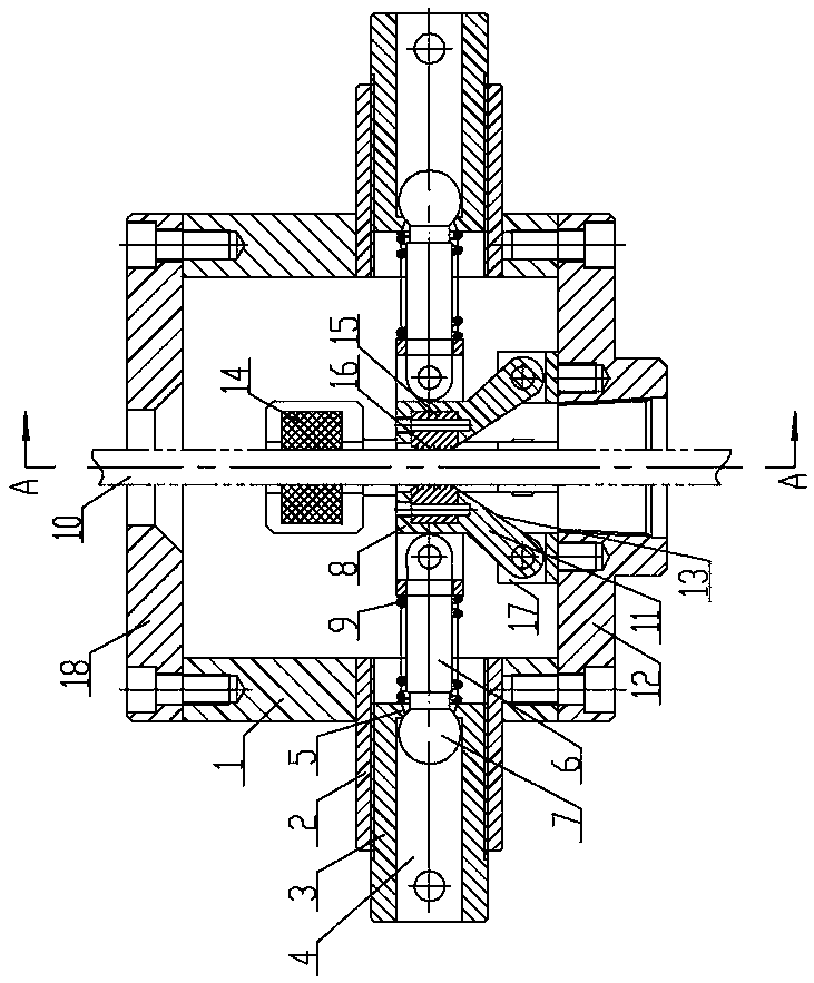 Variable-diameter wellhead oil wax scraping device for sucker rod