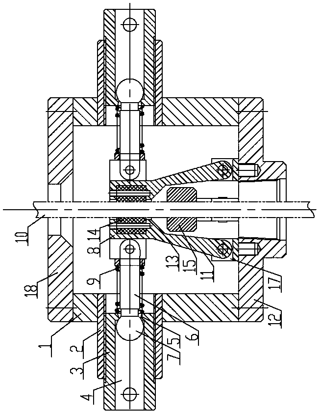 Variable-diameter wellhead oil wax scraping device for sucker rod