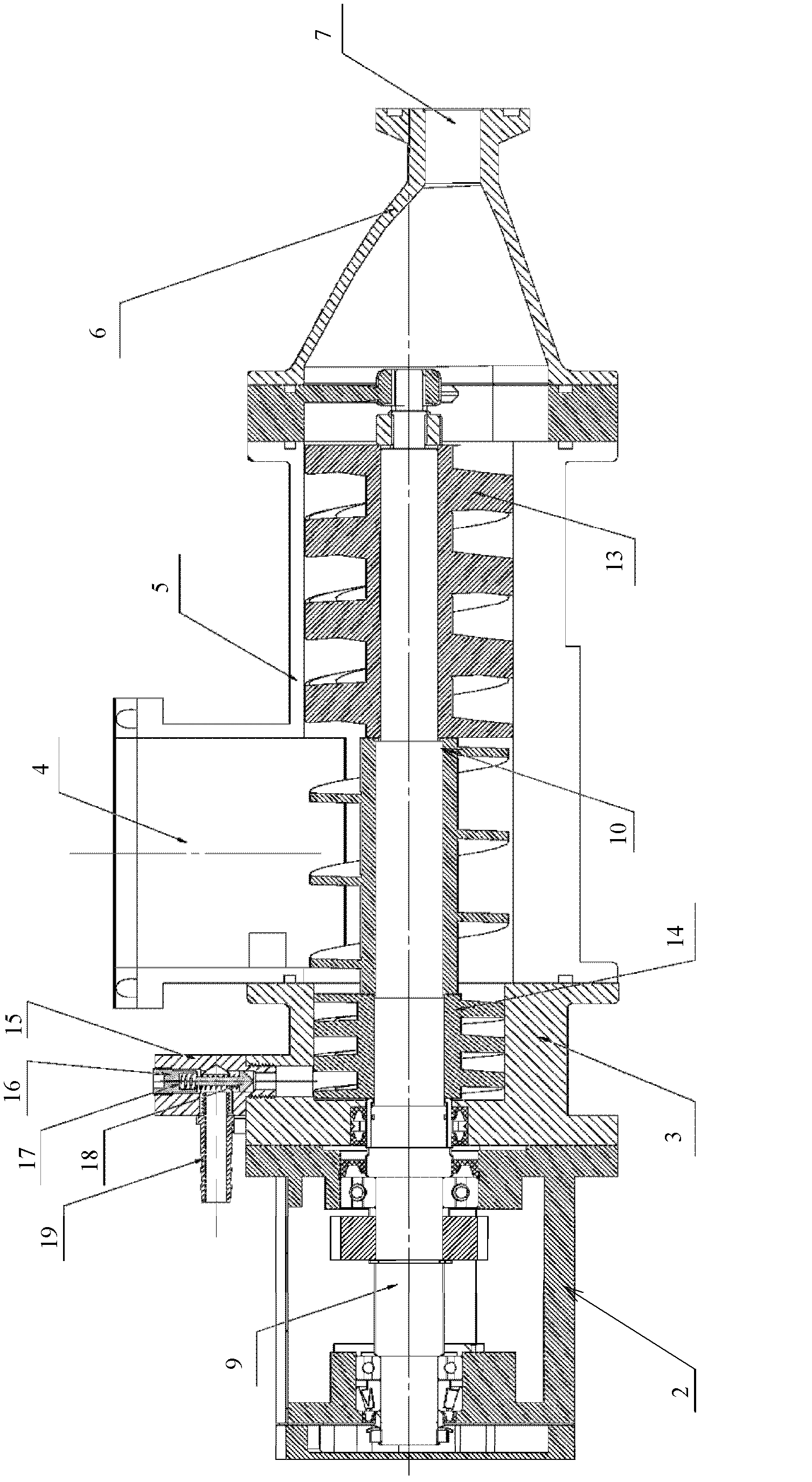 Vacuum screw-rod delivery pump