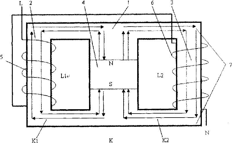 Permanent-magnetic AC reactor current restrictor