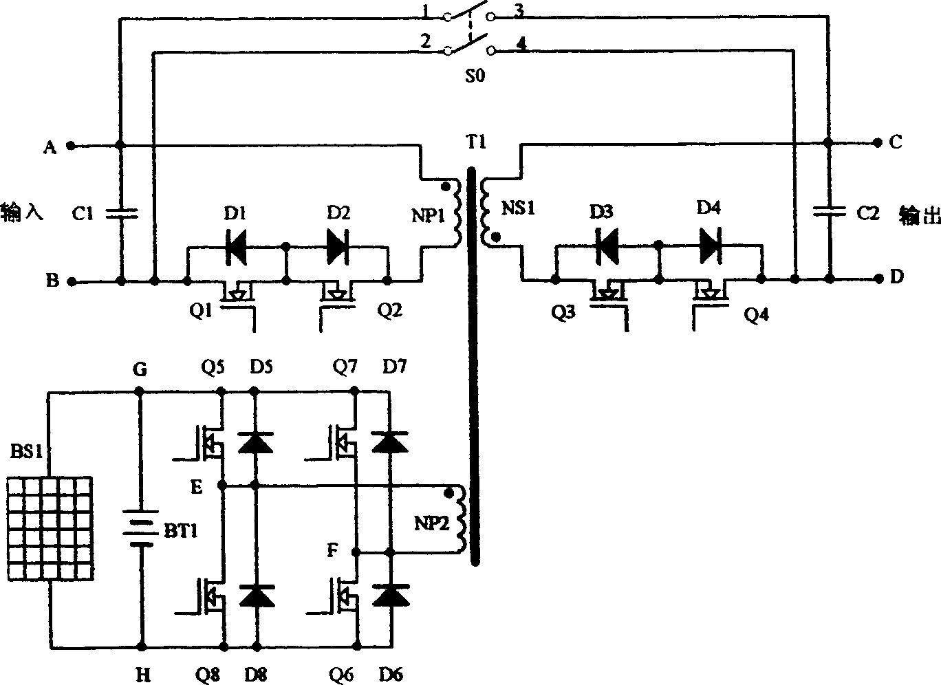 Multifunctional power supply system of solar energy