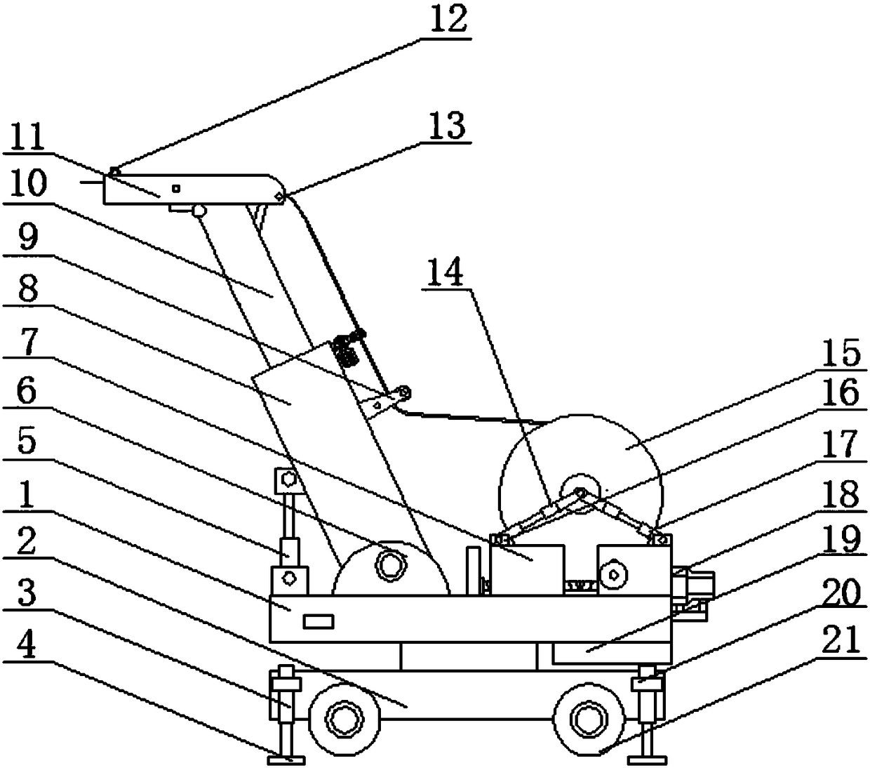 Efficient power cable conveying device