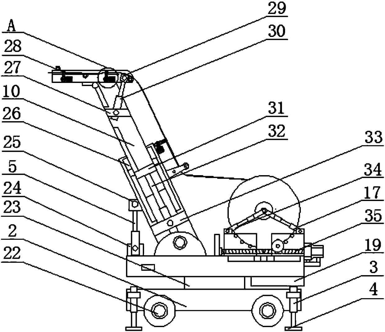 Efficient power cable conveying device