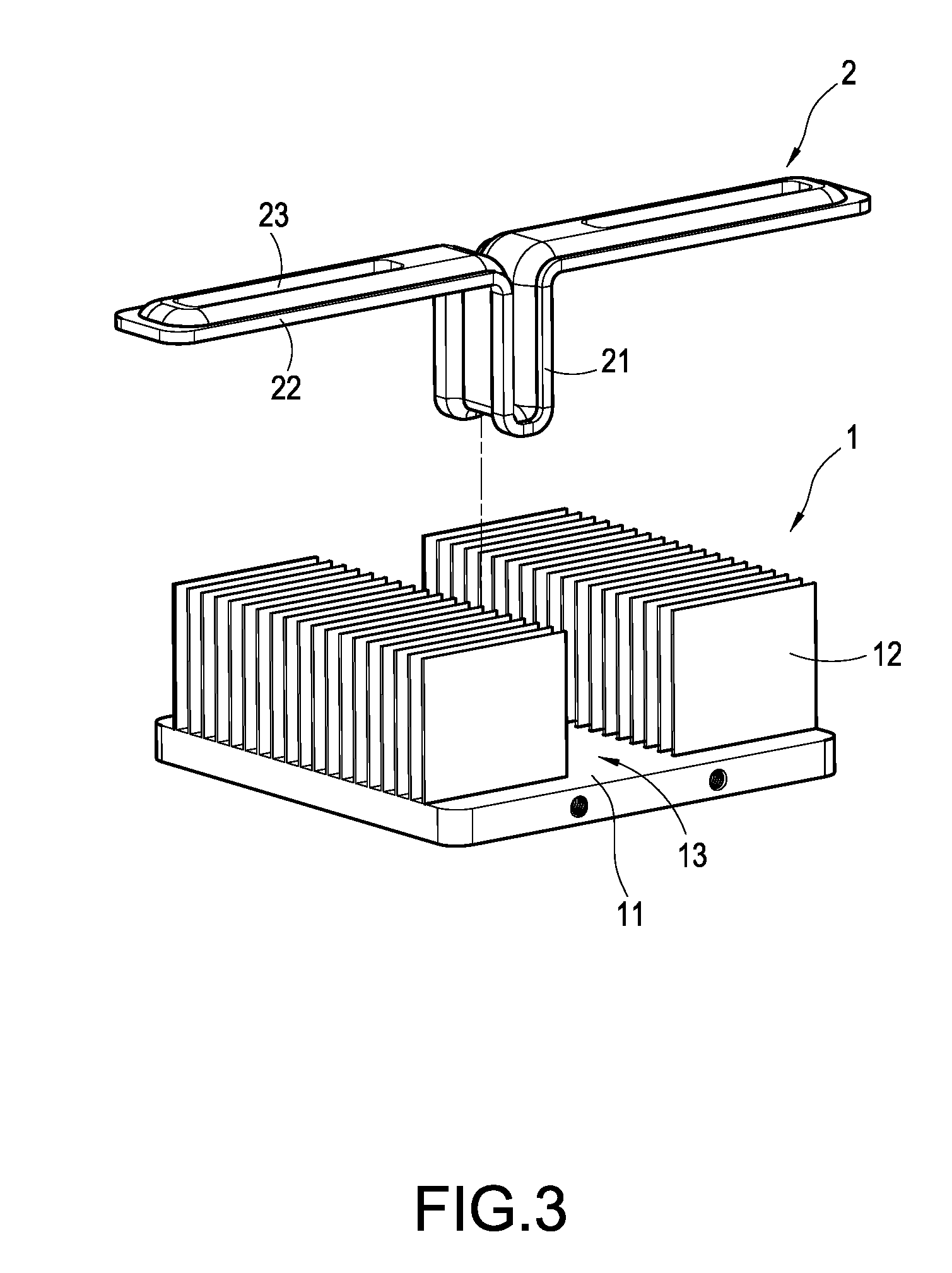 Fixing means for heat dissipater