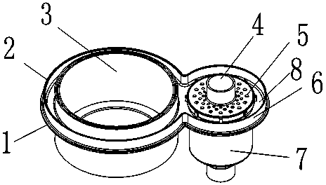 Building water discharge vertical pipe table opening