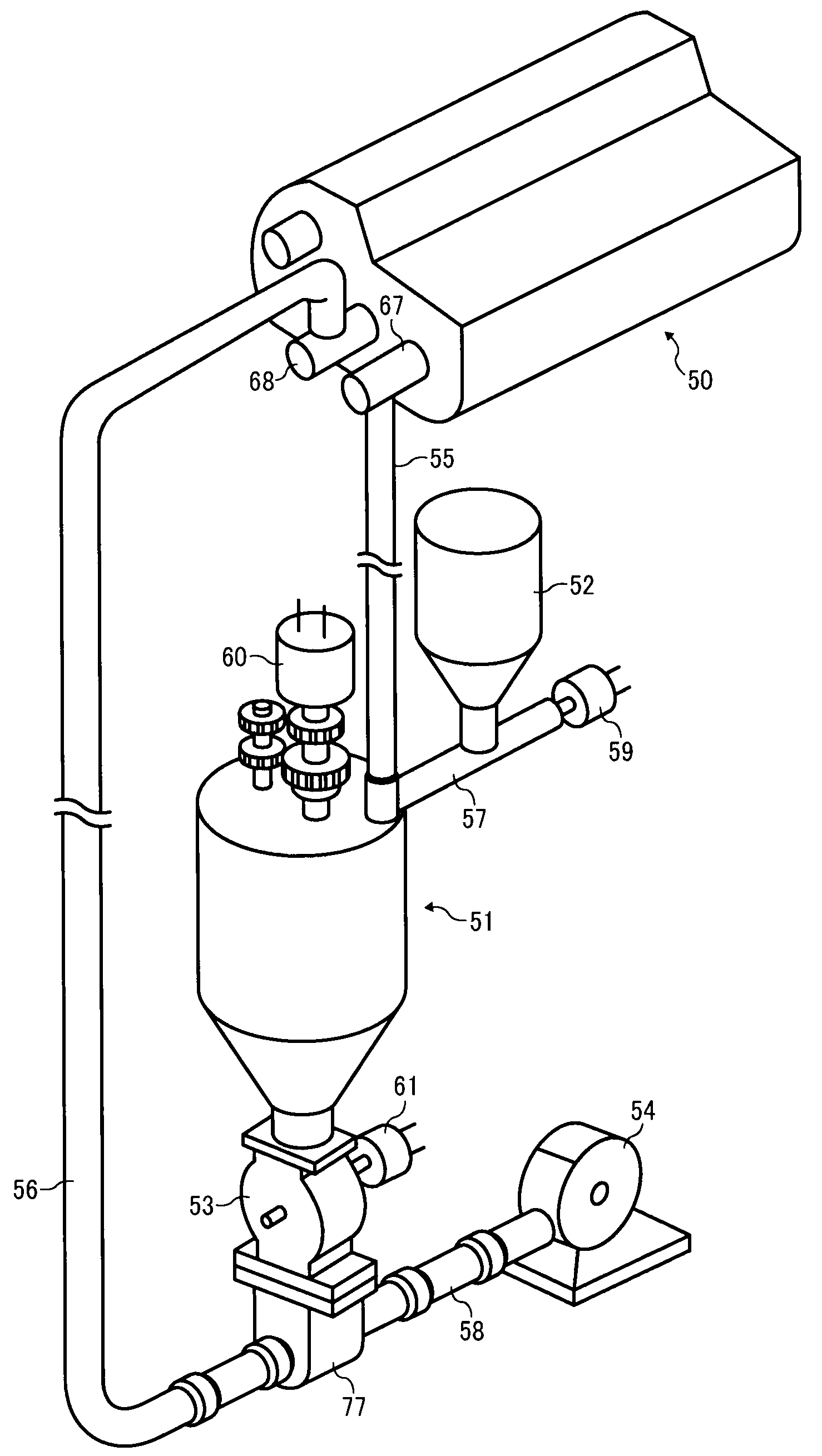 Developing agent circulation system and image forming apparatus using same