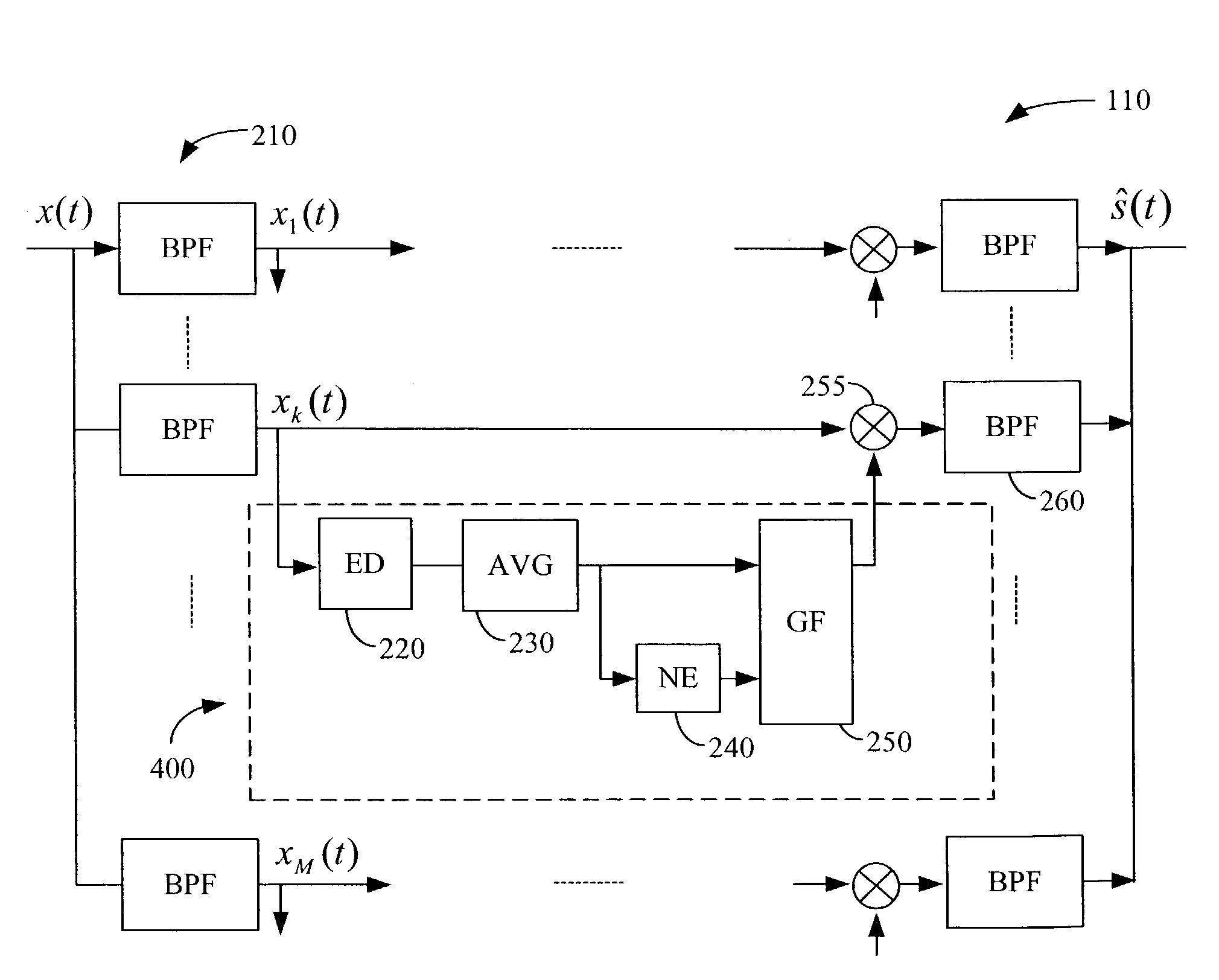 Analog audio signal enhancement system using a noise suppression algorithm