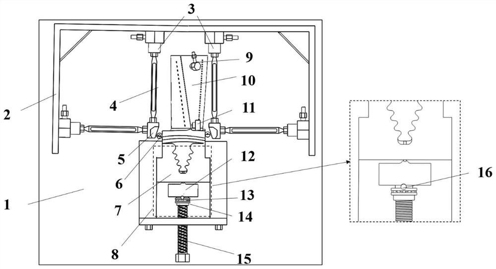 Experimental testing device and method for vibration contact characteristics of blade damper system of gas turbine