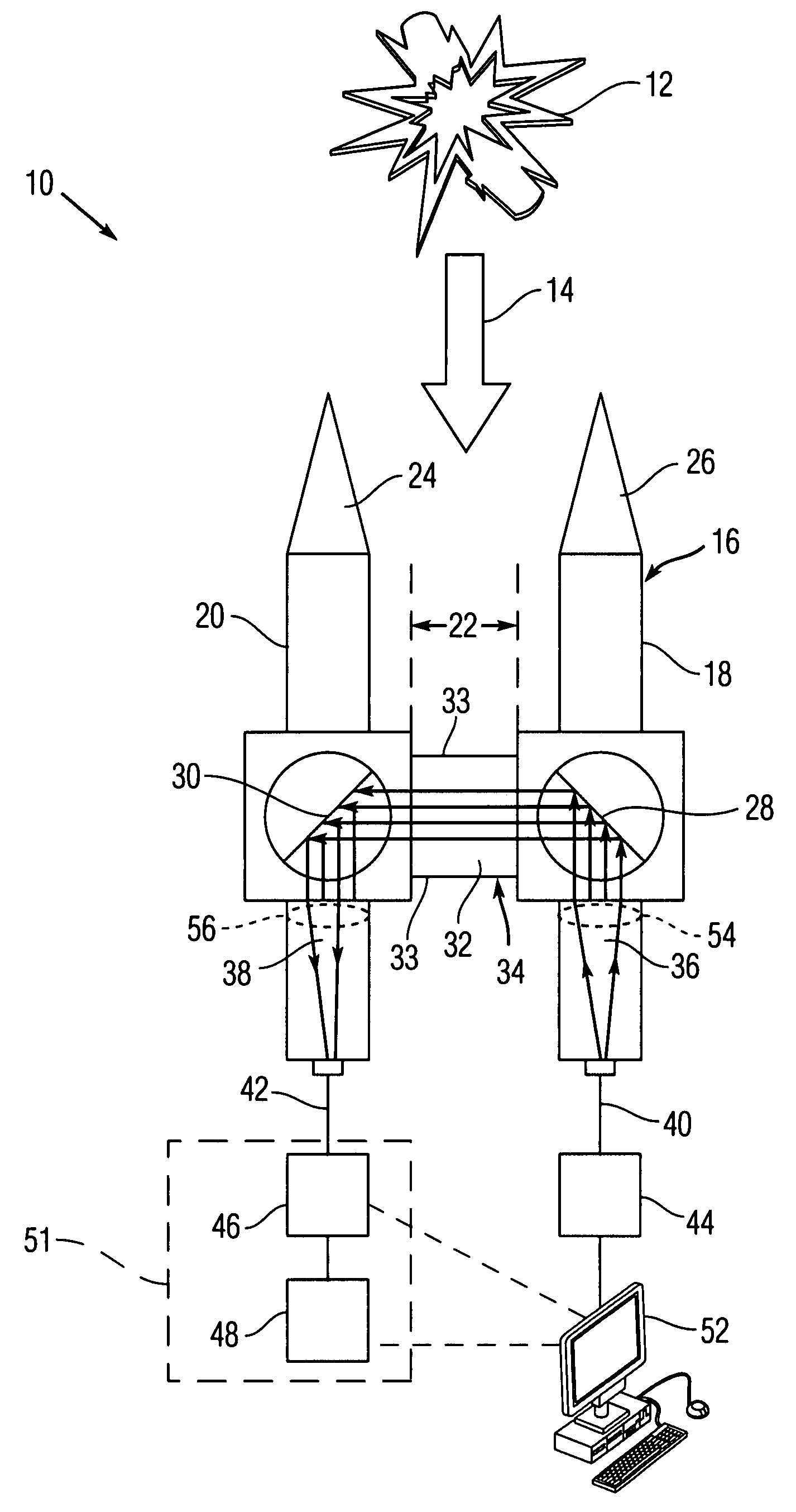 Combustion plume absorption gauge