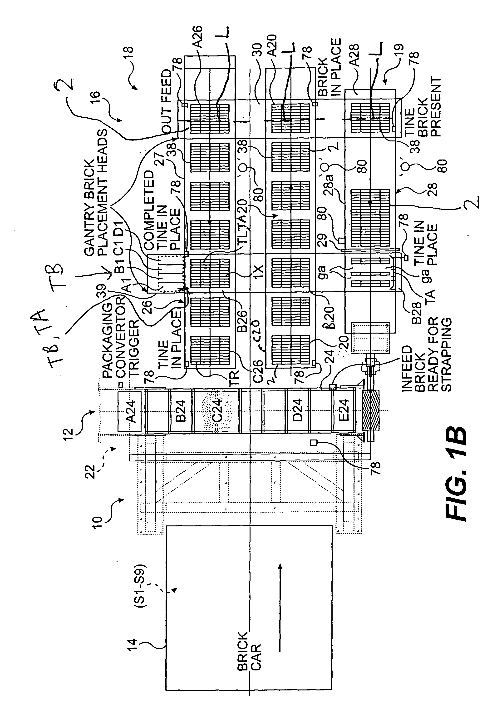 Apparatus and method for automatically unloading brick from kiln cars and preparation for shipment