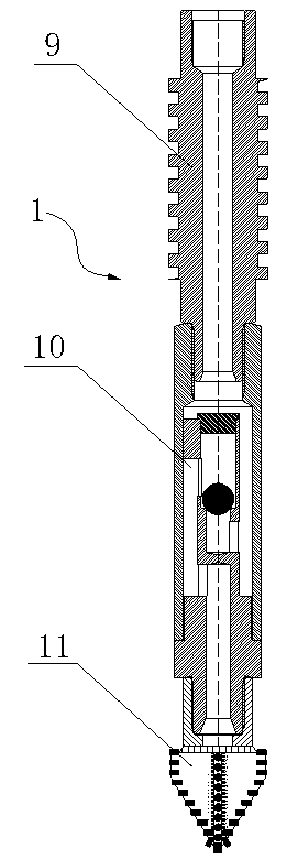 Drilling and grouting integrated top-down high-pressure impact extrusion grouting method