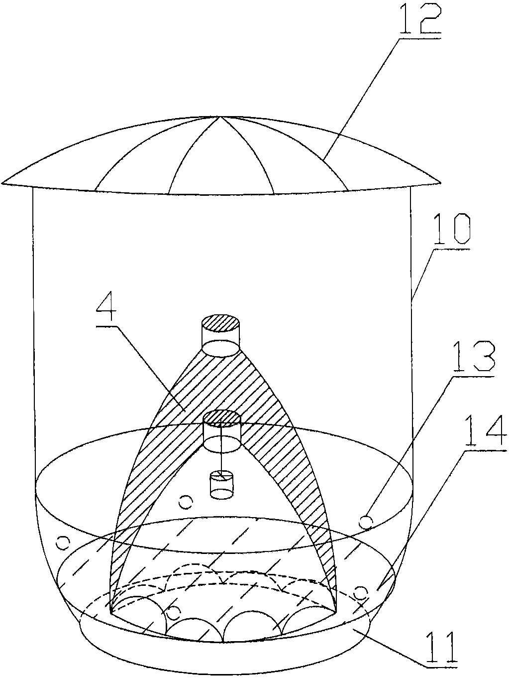 Sparse distribution type sex pheromone releaser