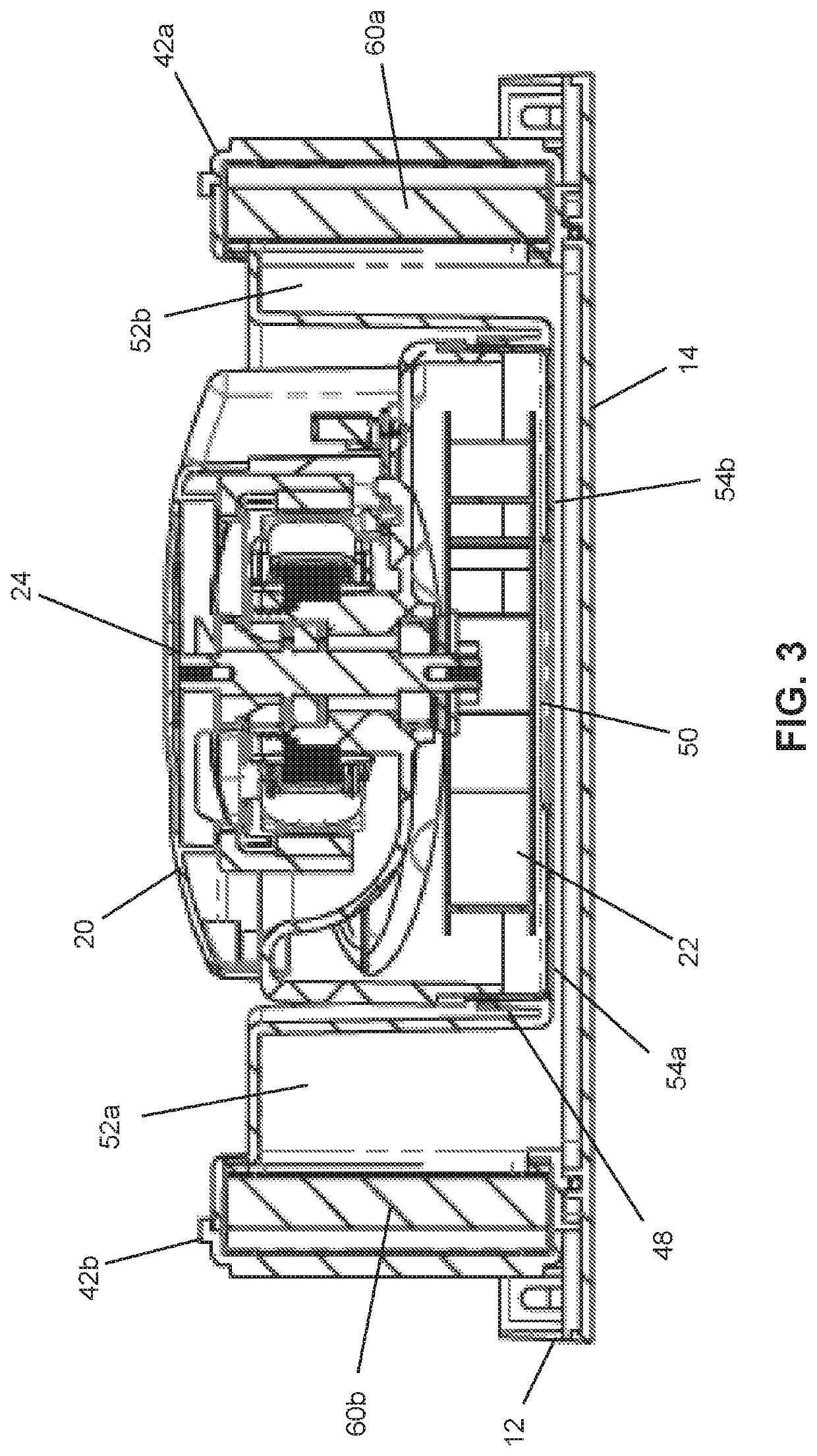 Motor intake sealing filtration system for hand dryer