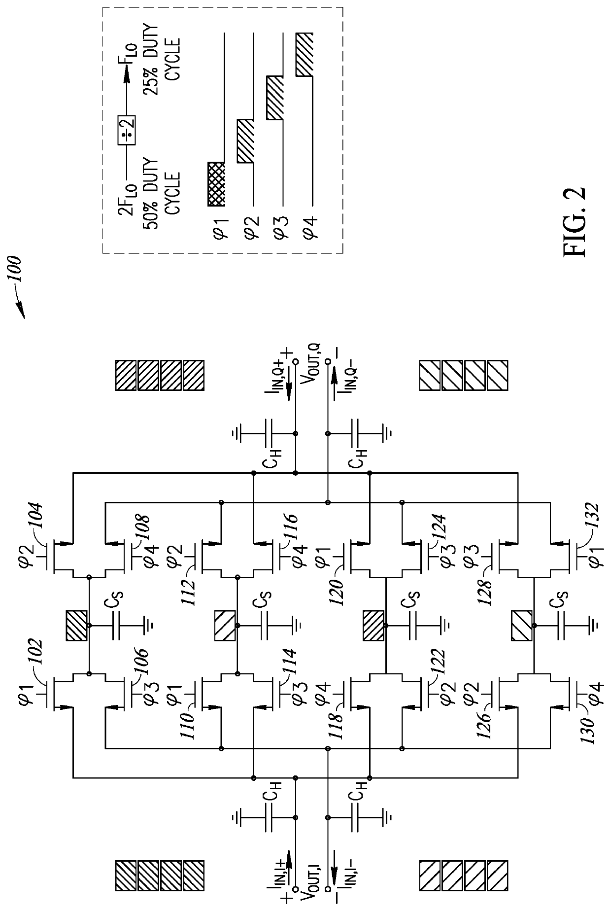 Discrete time charge sharing IIR bandpass filter incorporating clock phase reuse