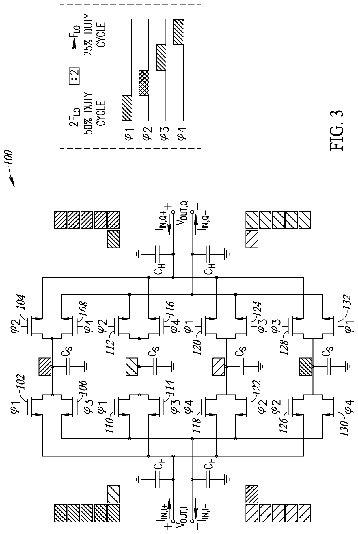 Discrete time charge sharing IIR bandpass filter incorporating clock phase reuse