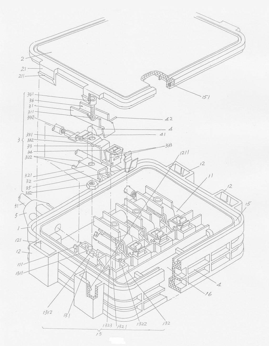 Junction box of solar photovoltaic component