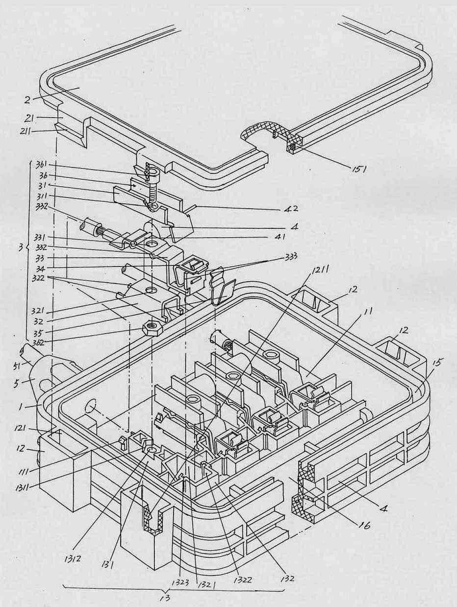 Junction box of solar photovoltaic component