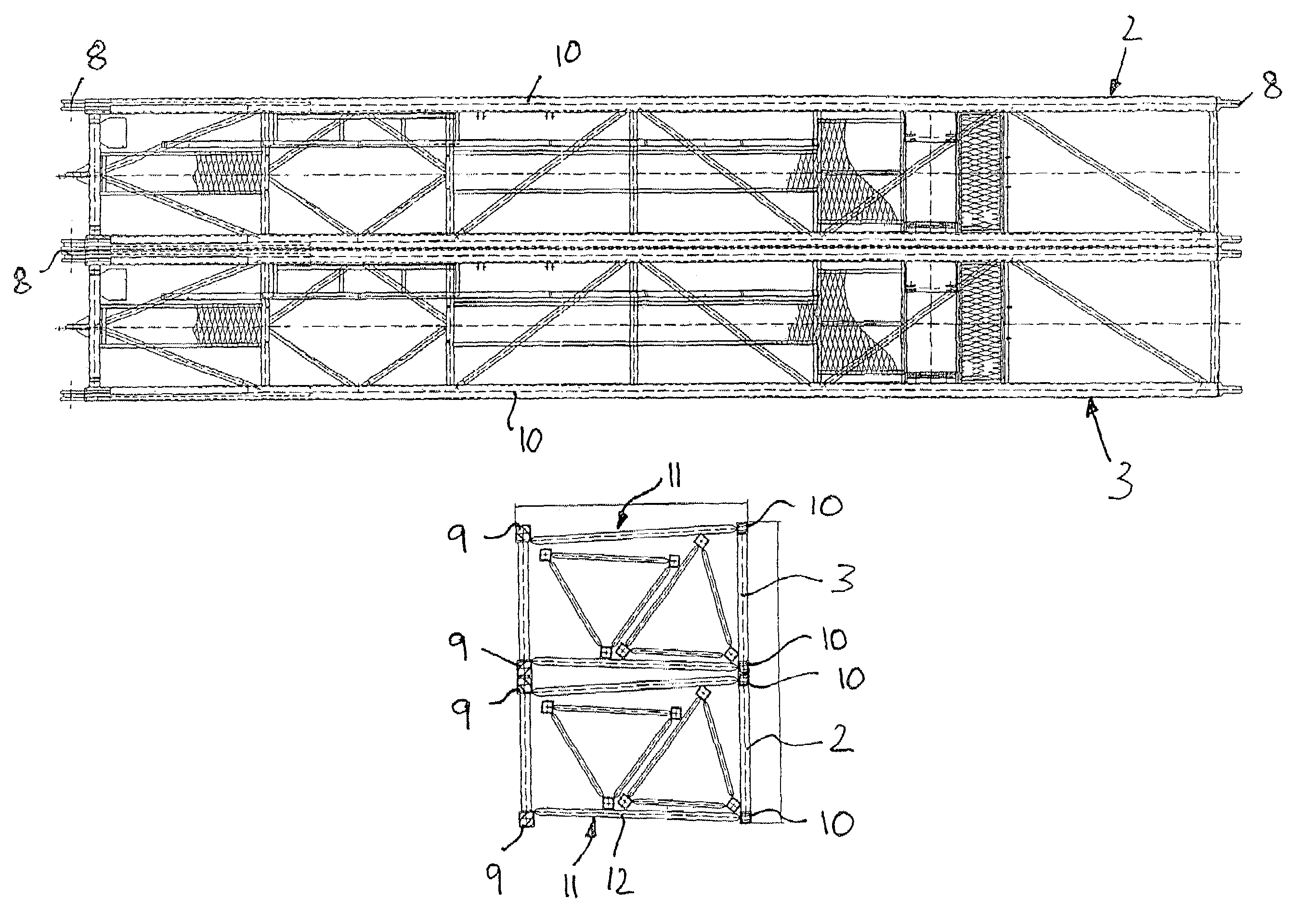 Crane boom for transport as container freight and a transport apparatus for transport of the boom parts of a crane boom of this type