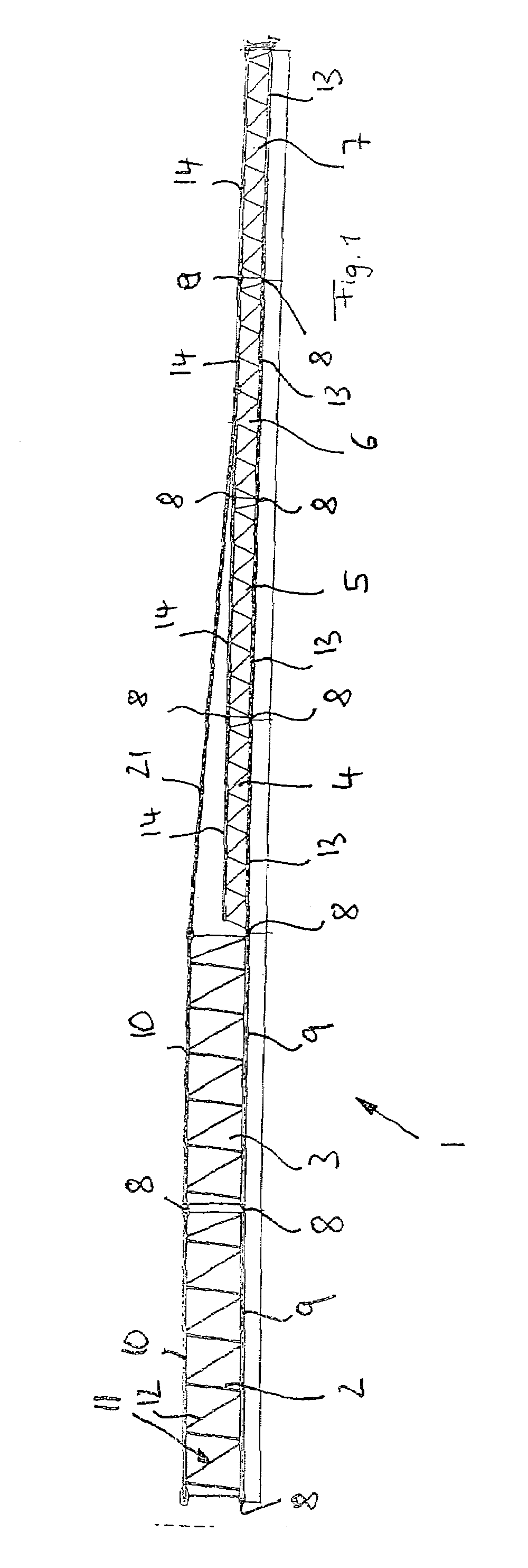 Crane boom for transport as container freight and a transport apparatus for transport of the boom parts of a crane boom of this type