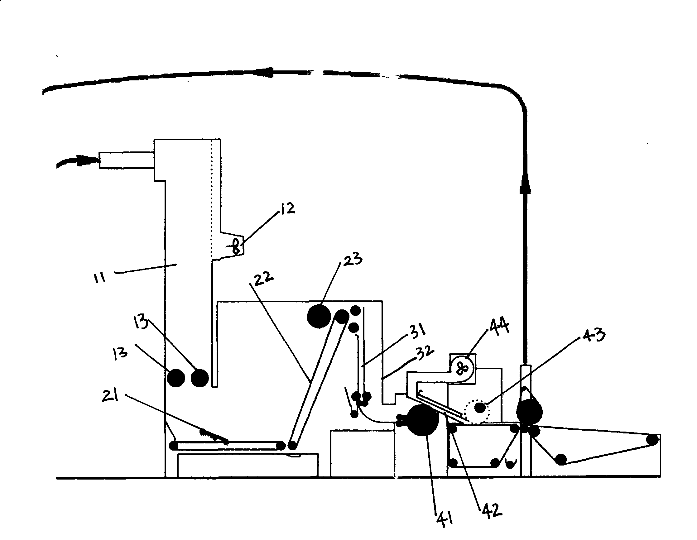 Airflow air laid fiber cotton preparing process and manufactured fibre cotton