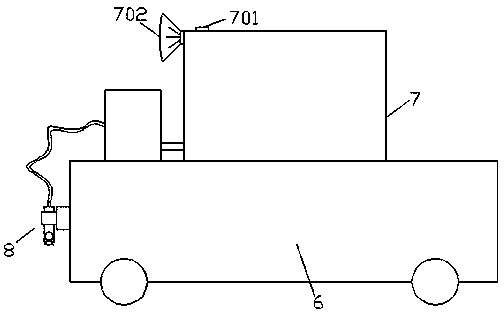 A sprinkler truck for municipal gardens