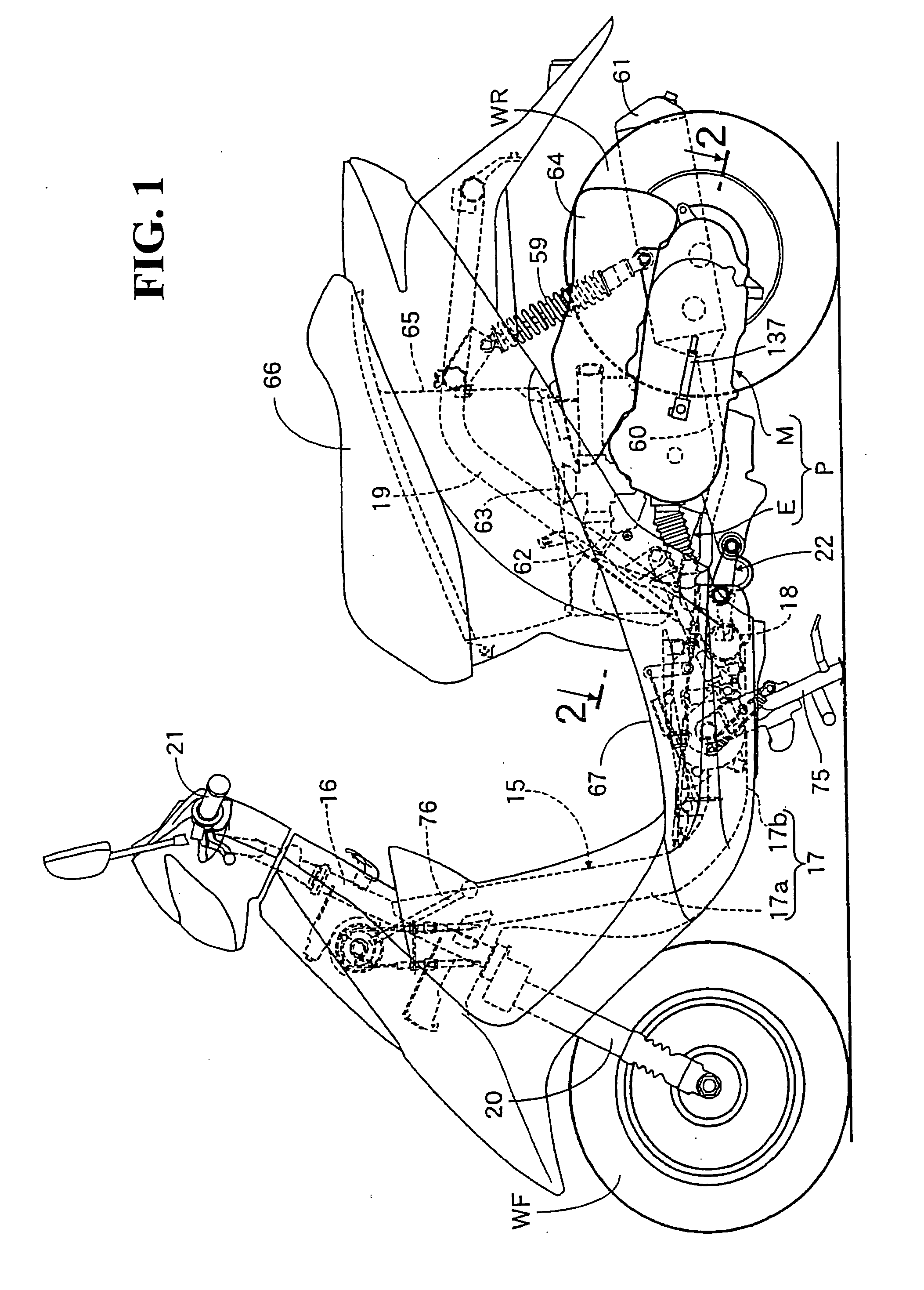 Stand device for motorcycle